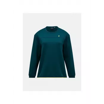 PEAK PERFORMANCE Women's Trail Polartec Power Grid Crew Mid-layer Fleece - Green - Size L