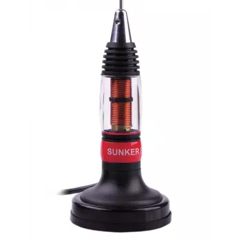PEIYING Sunker Elite CB 119 CB Antenna with Magnet, 26.960-27.400 MHz, 100W, 50 Ohm, 65cm, PL-259, RG-58 4m