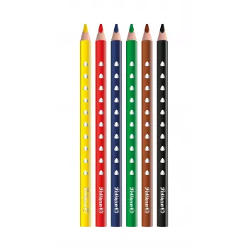 Pelikan 700610 Coloured Pencils Set of 6 (Black, Brown, Green, Red, Violet, Yellow)