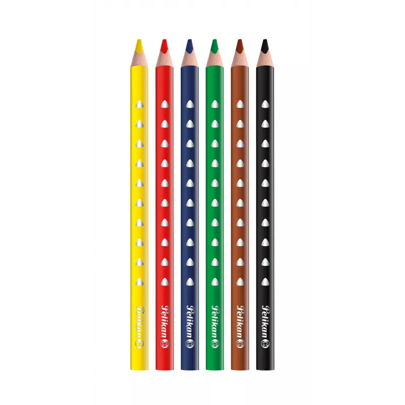 Pelikan 700610 Coloured Pencils Set of 6 (Black, Brown, Green, Red, Violet, Yellow)