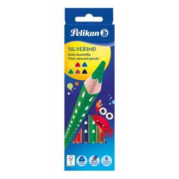 Pelikan 700610 Coloured Pencils Set of 6 (Black, Brown, Green, Red, Violet, Yellow)