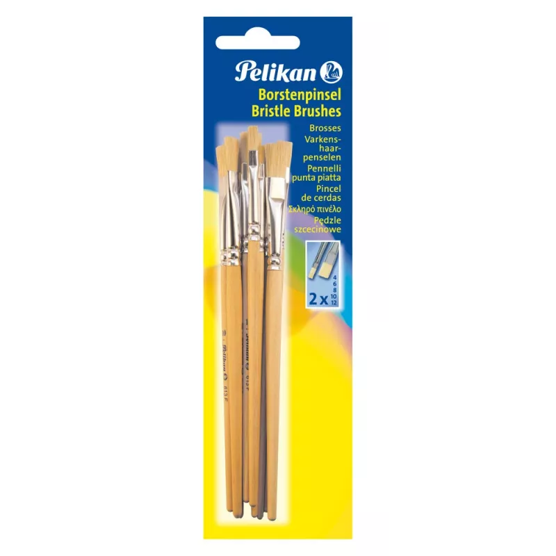 Pelikan 720409 Flat Brush Size 9, Silver, 10 Pieces