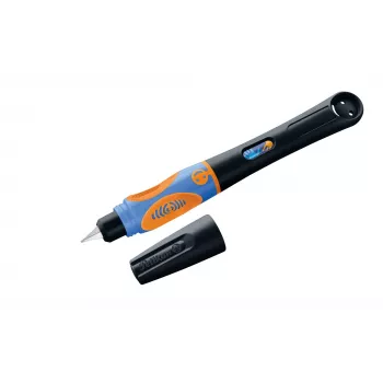 Pelikan griffix® Fountain Pen for Left-Handers - Neon Black - Blue Ink - Cartridge System - Plastic Body - Stainless Steel Nib - Left-Handed (820356)