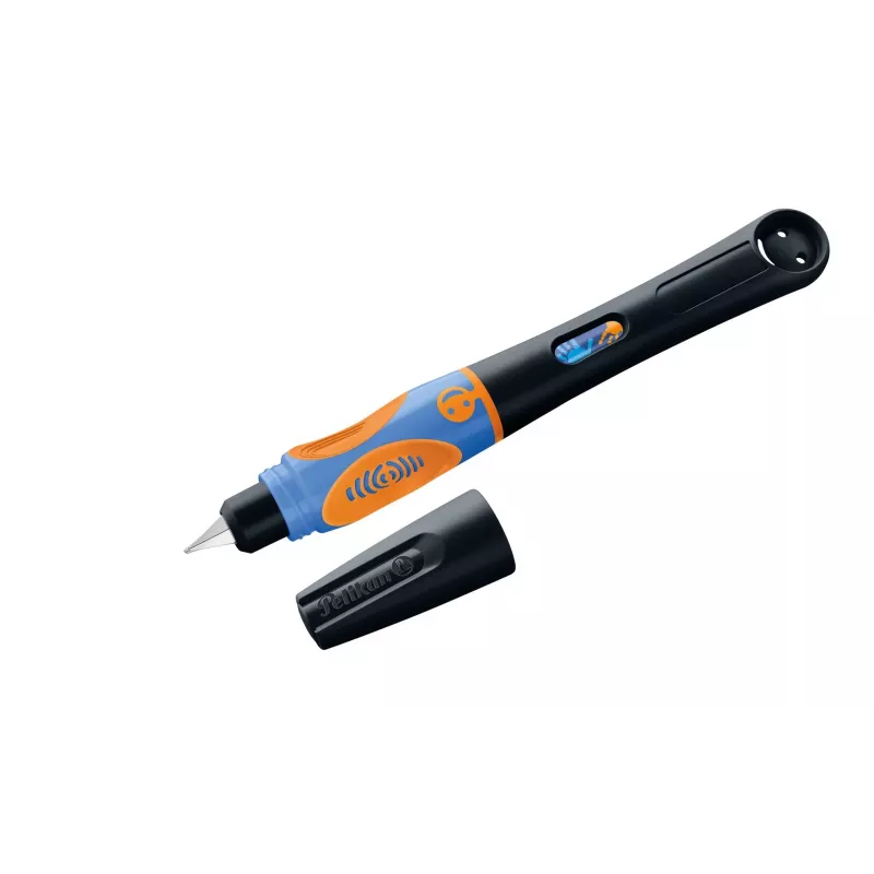 Pelikan griffix® Fountain Pen for Left-Handers - Neon Black - Blue Ink - Cartridge System - Plastic Body - Stainless Steel Nib - Left-Handed (820356)