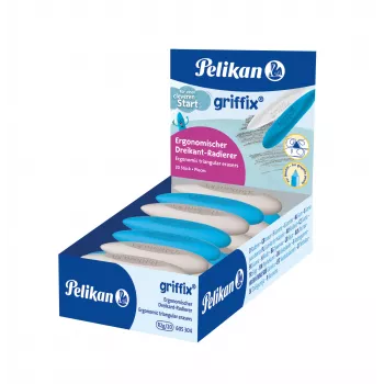 Pelikan griffix Triangular Eraser, TPE Plastic, Ergonomic Grip Zone, 1 Piece, Assorted Colours 300007862