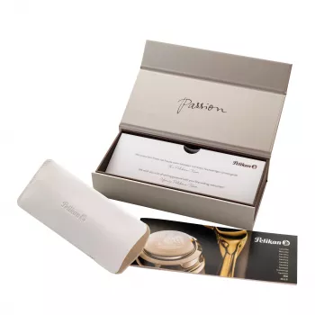 Pelikan M205 Fountain Pen - Black with Silver Trim, Medium Nib 971945