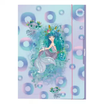 Pelikan Mermaid Drawing Folder DIN A3, Sturdy Cardboard with Shimmering Glitter Effect, 1 Piece 300004008