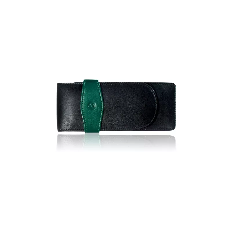 Pelikan TG32 Genuine Leather Pen Case Black-Green 924092
