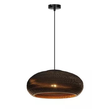Pendant Light Paper E27 Brown/Black
