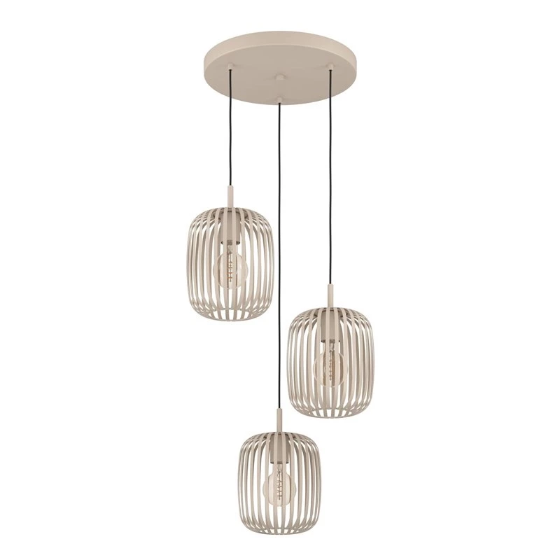 PENDING ROMAZZINA 3XE27 900687 SAND - 3-Light E27 Ceiling Pendant, Sand Finish, Adjustable Height, Dimmable
