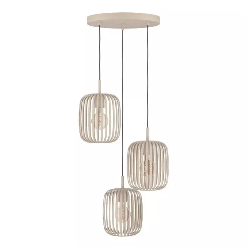 PENDING ROMAZZINA 3XE27 900687 SAND - 3-Light E27 Ceiling Pendant, Sand Finish, Adjustable Height, Dimmable
