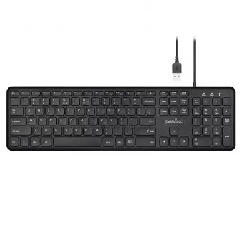 Perixx PERIBOARD-210 Wired Ultra-Flat Scissor Keyboard, US Layout, Black