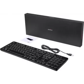 Perixx PERIBOARD-317 R DE B Wired USB Keyboard, German QWERTZ Layout, White LED Backlight, Black 12011