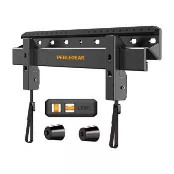 PERLEGEAR PGMT7 Full Motion TV Mount for 24-55 Inch TVs, Dual Arm Articulating Wall Mount, Max Load 45 kg, VESA 75x75 to 400x400 mm, Black