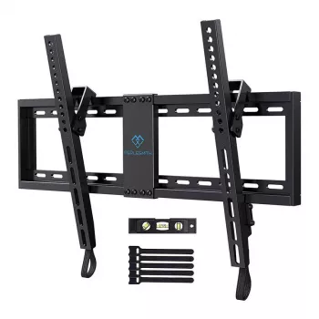 PERLESMITH PSLTK1 Full Motion TV Mount for 37-82 Inch TVs, Dual Articulating Arms, 60 kg Capacity, VESA 200x100 to 600x400, Black
