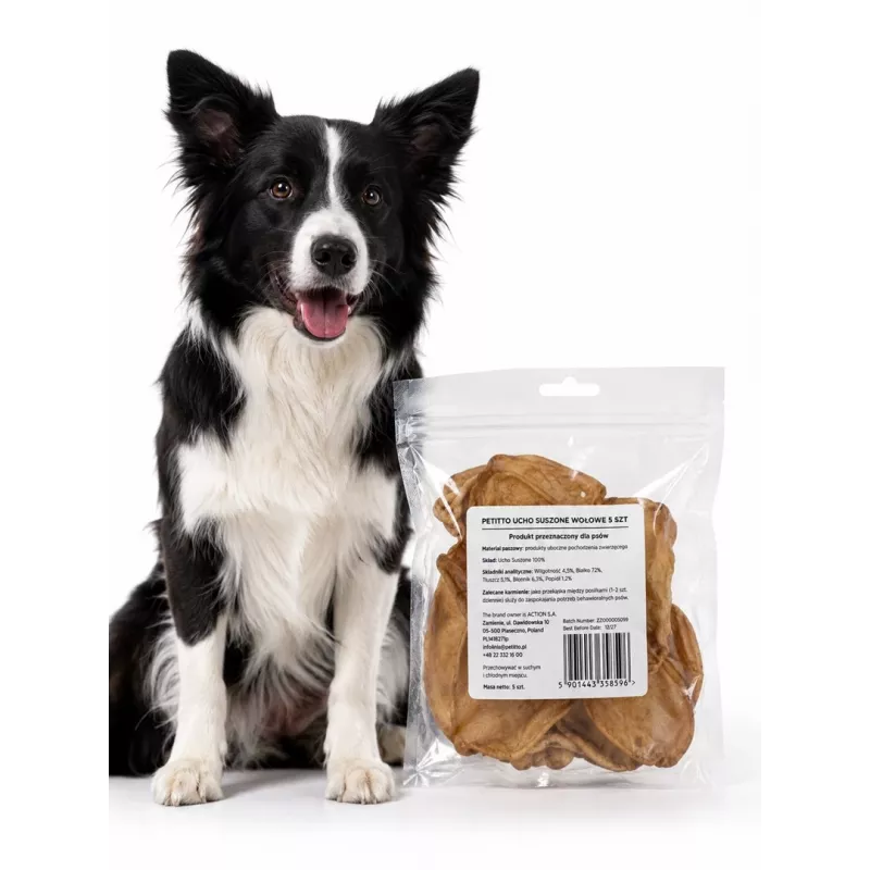 PETITTO Dried Beef Ear 5 Pieces