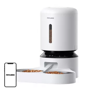 PETLIBRO Granary Food Dispenser with Double Bowl, WiFi, 5L, White