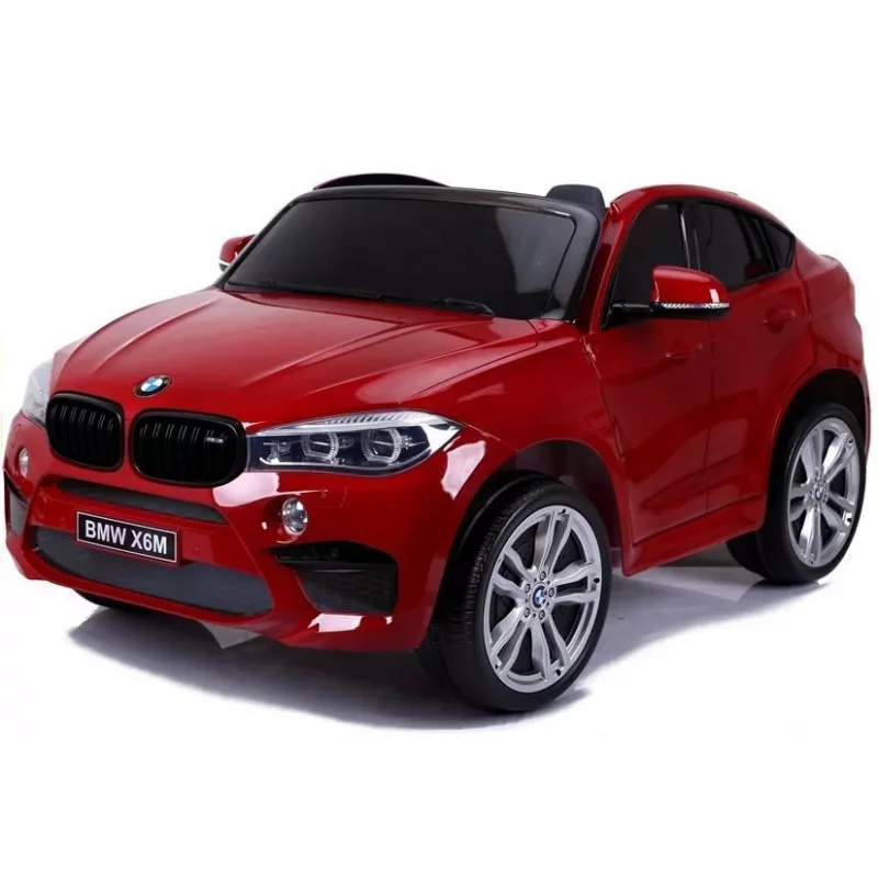 PETMEX Battery-Powered Car New BMW X6M SUV LED Lights MP3 Red Lacquered