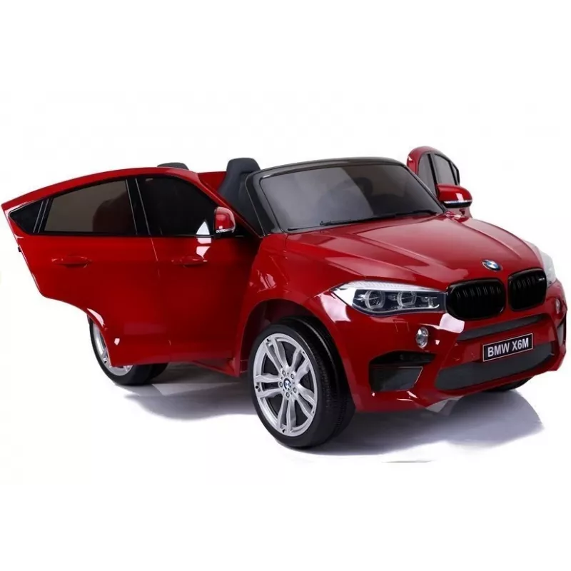 PETMEX Battery-Powered Car New BMW X6M SUV LED Lights MP3 Red Lacquered