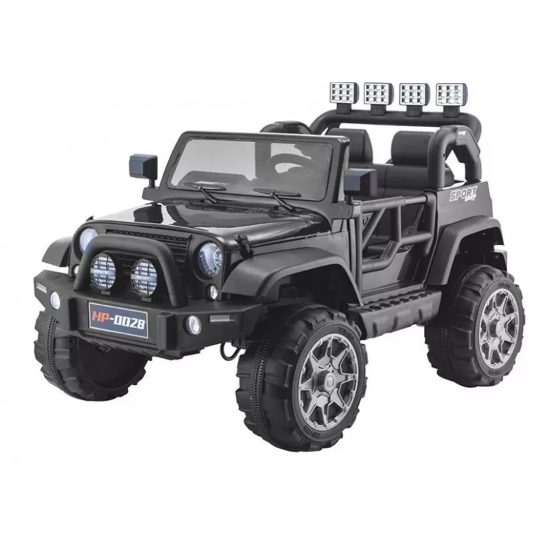 PETMEX Battery-Powered Jeep HP012 for Kids with LED Lights and MP3, Black