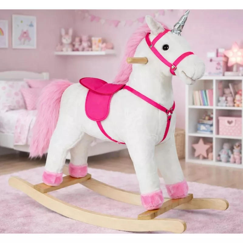 PETMEX Rocking Horse Unicorn White 74cm 2252