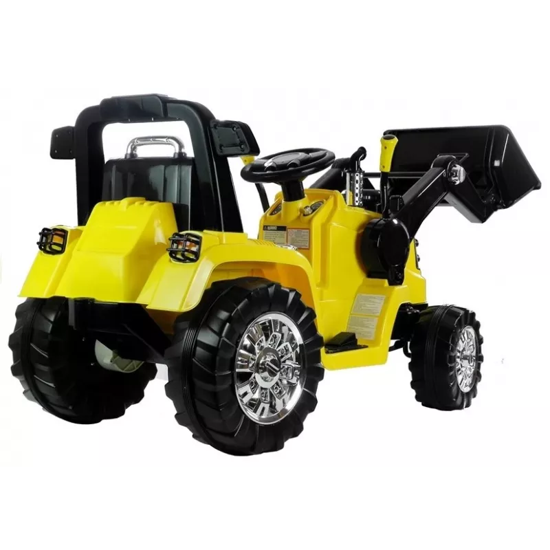 PETMEX ZP1005 Children's Electric Tractor Excavator with Moving Bucket, Yellow