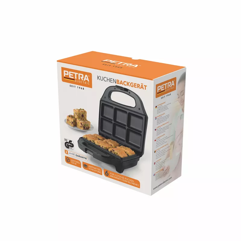 Petra PT5921DEKF Cake Maker - 7 Mini Cakes/Cupcakes/Donuts, 700W, Non-Stick, Black