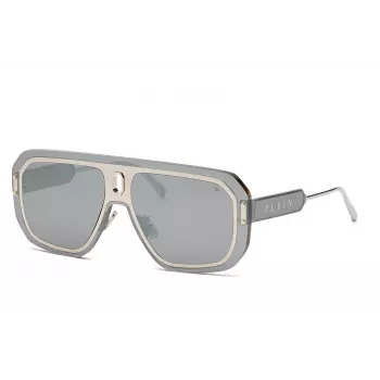 PHILIPP PLEIN MAN SPP050-99579X Sunglasses Black Acetate Grey Lens 57mm