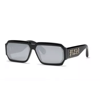 PHILIPP PLEIN MAN SPP150-670703 Sunglasses Rectangular Black Frame Grey Lens 67/11/145 mm