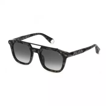 Philipp Plein Men's Sunglasses SPP001M510721 - Black Acetate Frame Grey Lens 51mm