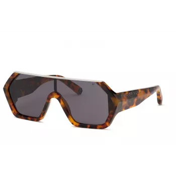 Philipp Plein Men's Sunglasses SPP047990728 - Black Acetate Frame, Grey Polycarbonate Lenses, UV400 Protection
