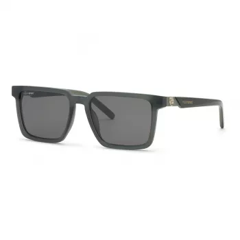 Philipp Plein Sport Men's Sunglasses SSP034-566S8M Black/Grey Rectangle Mirrored