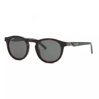 Philipp Plein Sport Men's Sunglasses SSP035-520722 Black Rectangular Acetate Frame Grey Lens 52mm