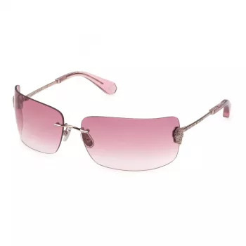 Philipp Plein SPP027V950A39 Women's Square Sunglasses - Black Acetate Frame Grey Lens 95mm