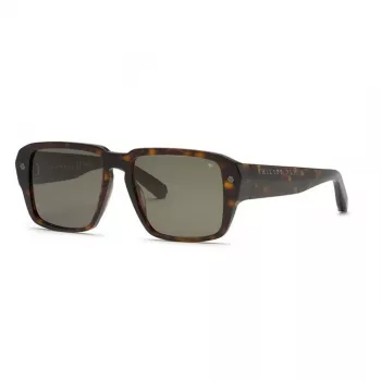 PHILIPP PLEIN SPP081-550722 Men's Sunglasses Black Acetate Grey Lens 55/17/145 mm