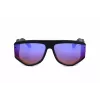 PHILIPP PLEIN SPP093M-703V Men's Square Pilot Sunglasses, Black Acetate Frame, Grey Polycarbonate Lenses, UV400 Protection, 65/16/145 mm