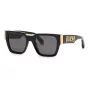 PHILIPP PLEIN SPP095M520700 Men's Square Sunglasses Black Acetate Frame Grey Lens UV400 52/21/145 mm
