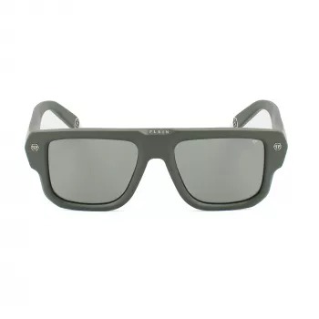 Philipp Plein SPP179-550Z29 Men's Sunglasses Black Acetate Frame Grey Polycarbonate Lens 55/18/145 mm