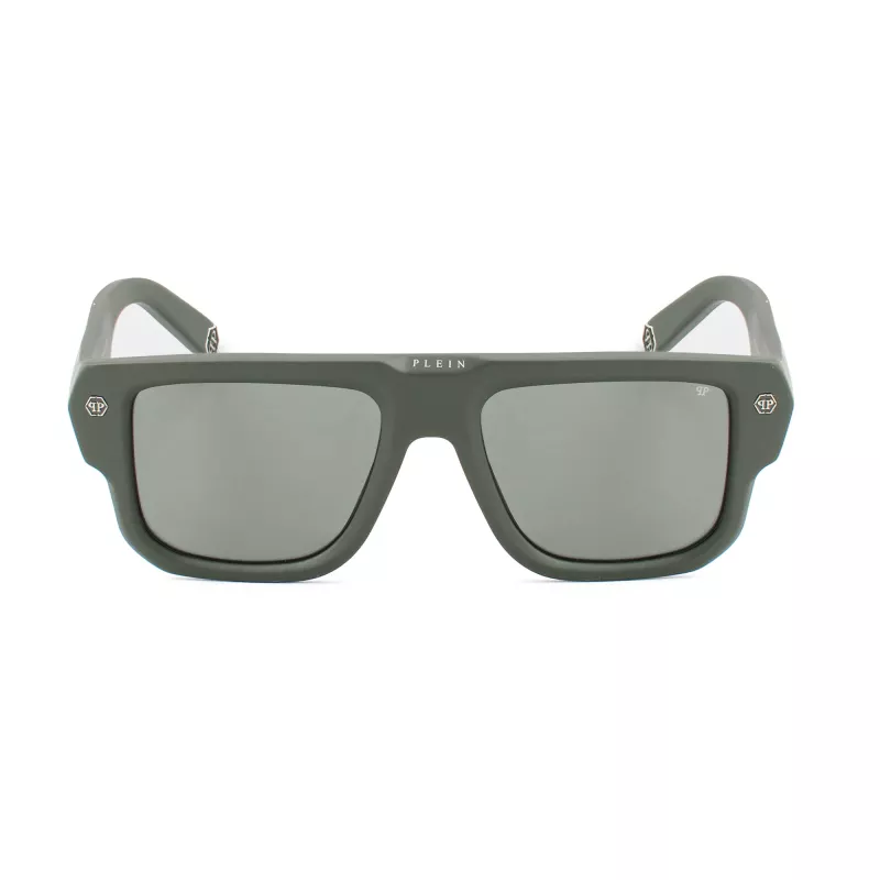 Philipp Plein SPP179-550Z29 Men's Sunglasses Black Acetate Frame Grey Polycarbonate Lens 55/18/145 mm
