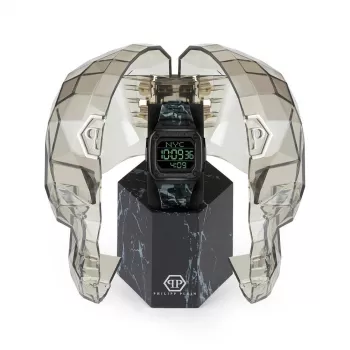 Philipp Plein The $kull Men's Quartz Watch 44mm Stainless Steel Black Silicone PWHAA1822
