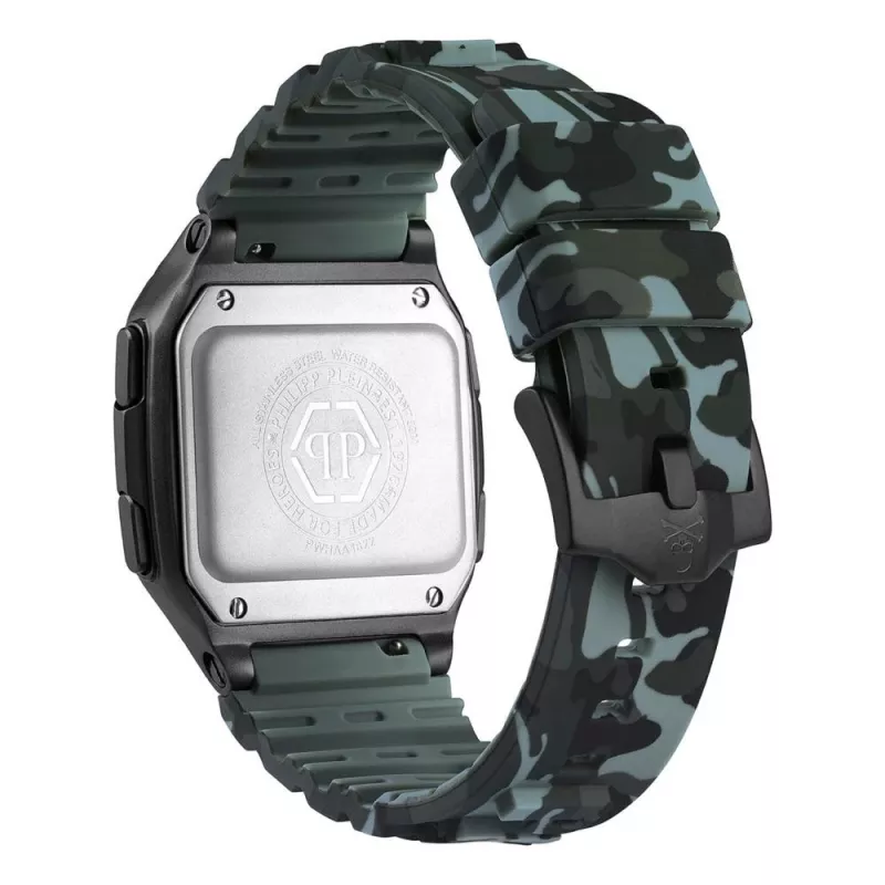 Philipp Plein The $kull Men's Quartz Watch 44mm Stainless Steel Black Silicone PWHAA1822
