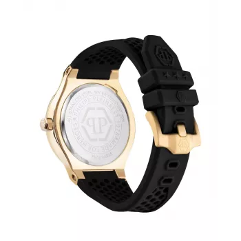 Philipp Plein The $kull Men's Quartz Watch 44mm Stainless Steel Case Black Silicone Strap PWUFA0225