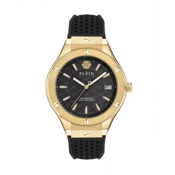 Philipp Plein The $kull Men's Quartz Watch 44mm Stainless Steel Case Black Silicone Strap PWUFA0225