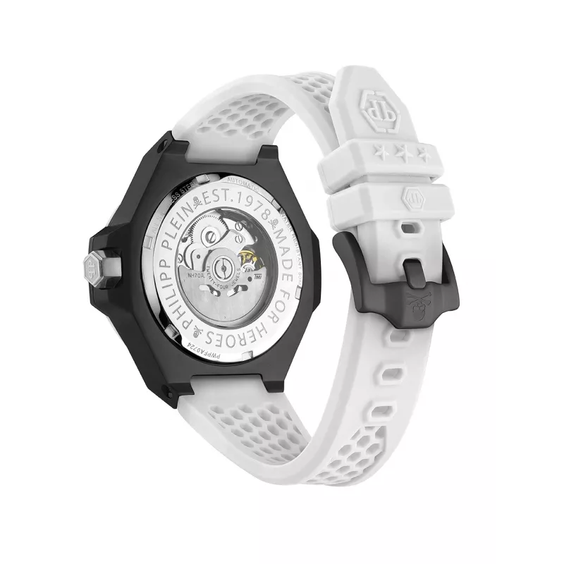 Philipp Plein The Skeleton Men's Automatic Watch PWPFA0724 46mm Black Silicone