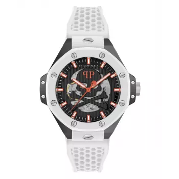 Philipp Plein The Skeleton Men's Automatic Watch PWPFA0724 46mm Black Silicone