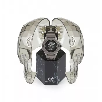 Philipp Plein The Skeleton Men's Watch PWUBA0323 44mm Black IP Stainless Steel Silicone