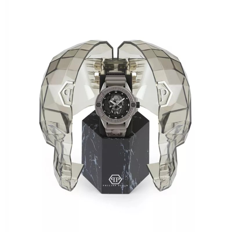 Philipp Plein The Skeleton Men's Watch PWUBA0323 44mm Black IP Stainless Steel Silicone