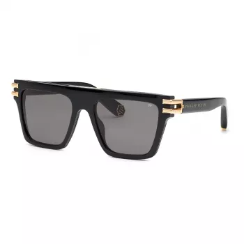 PHILIPP PLEIN Unisex Sunglasses SPP108M560700 - Black Frame, Grey Lens, 56mm