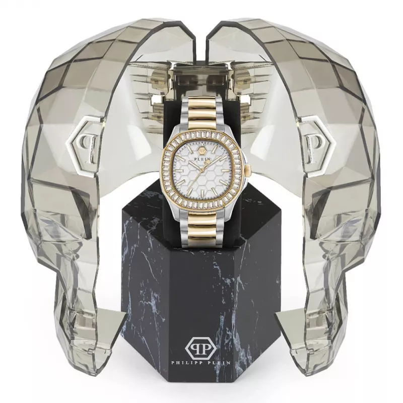 Philipp Plein Women's PWTAA0523 Automatic Skeleton Watch 38mm Rose Gold Tone Stainless Steel and Black Silicone