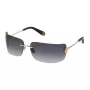 Philipp Plein Women's Sunglasses SPP027S950300 - Oversized Square Shield, Black Acetate Frame, Grey Gradient Lenses, UV400 Protection